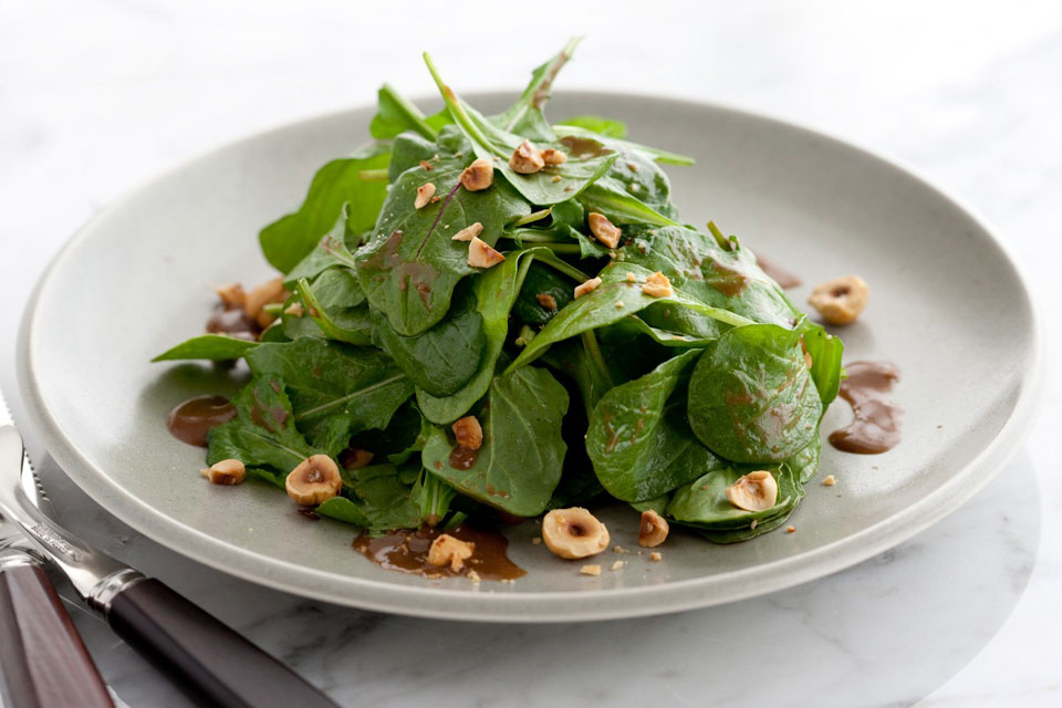 Arugula with Shallot Confit Vinaigrette and Toasted Almonds Recipe